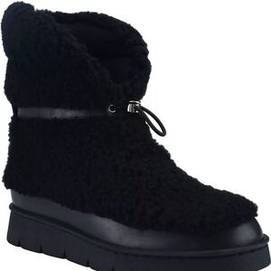 Marc Fisher Black Sherpa Ankle Booties